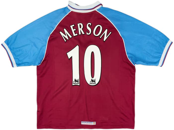 1998-99 Aston Villa Home Shirt Merson #10 - 8/10 - (L)