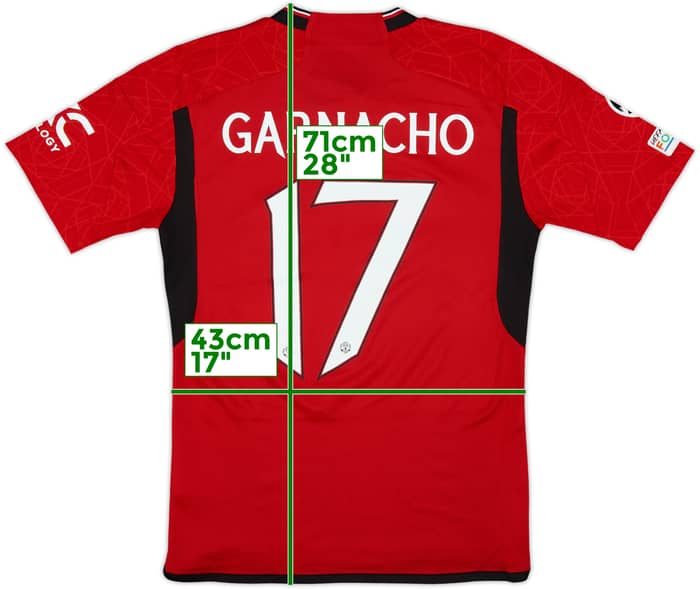 2023-24 Manchester United Home Shirt Garnacho #17 - 8/10 - (S)