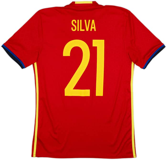 2016-17 Spain Home Shirt Silva #21 - 10/10 - (S)