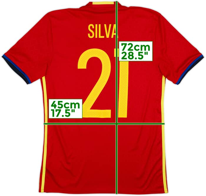 2016-17 Spain Home Shirt Silva #21 - 10/10 - (S)