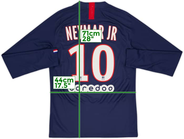 2019-20 Paris Saint-Germain Home L/S Shirt Neymar Jr #10 - 6/10 - (S)