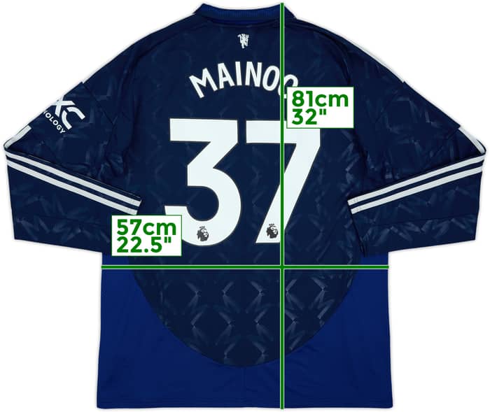 2024-25 Manchester United Away L/S Shirt Mainoo #37 (XL)