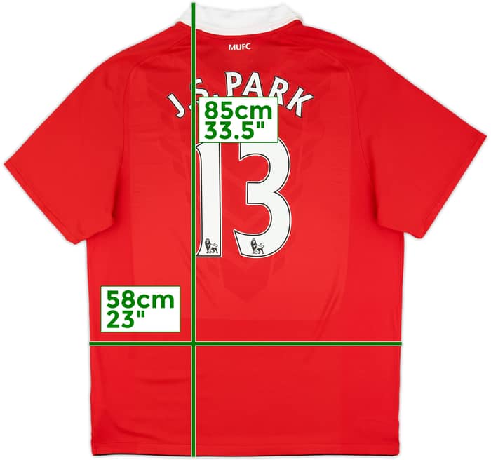 2010-11 Manchester United Home Shirt J.S.Park #13 - 8/10 - (XL)