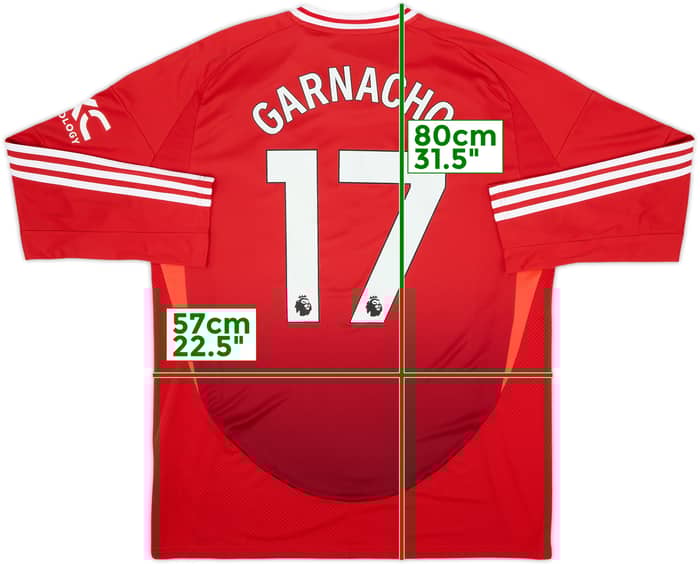 2024-25 Manchester United Home L/S Shirt Garnacho #17 (XL)