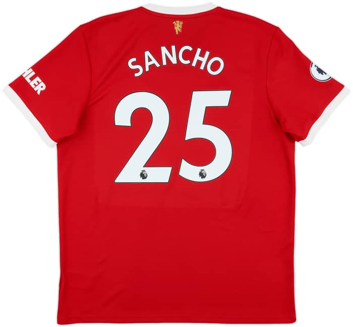 2021-22 Manchester United Home Shirt Sancho #25 - 8/10 - (XL)