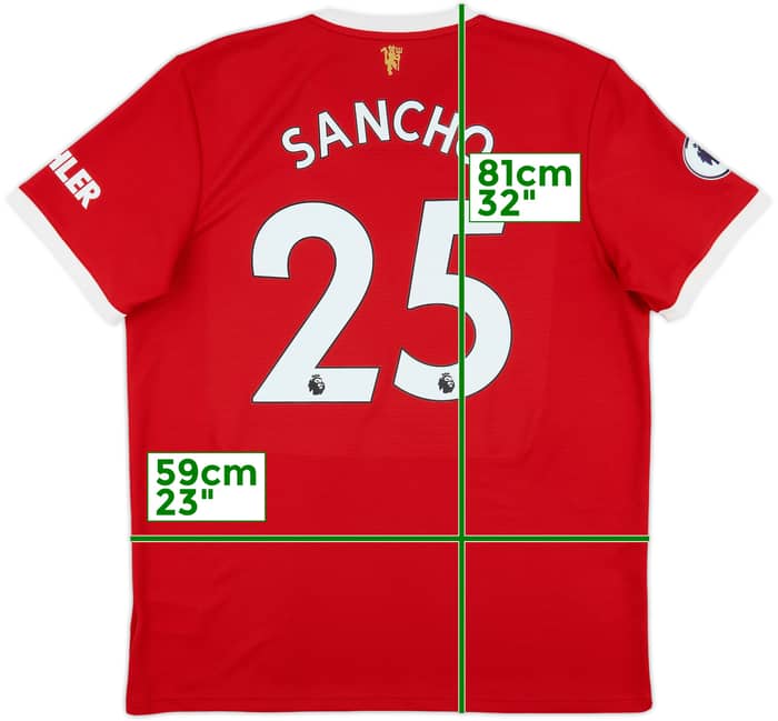 2021-22 Manchester United Home Shirt Sancho #25 - 8/10 - (XL)