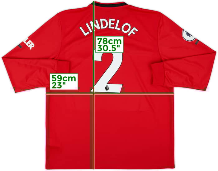 2019-20 Manchester United Home L/S Shirt Lindelof #2 - 10/10 - (XL)