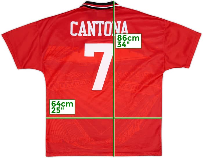 1994-96 Manchester United Home Shirt Cantona #7 - 8/10 - (XL)