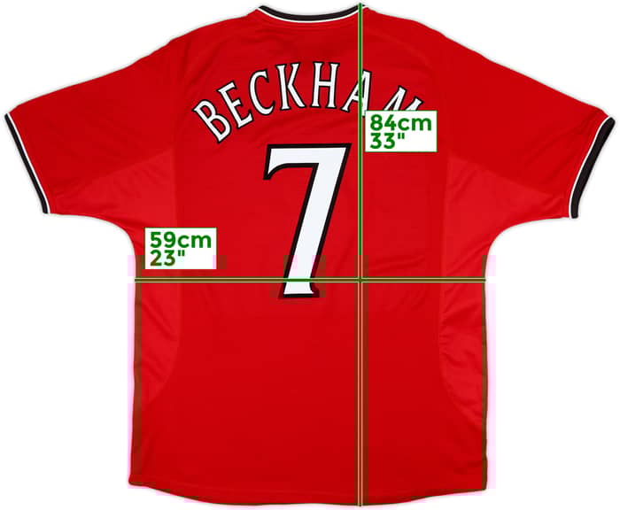 2000-02 Manchester United Home Shirt Beckham #7 - 7/10 - (XL)