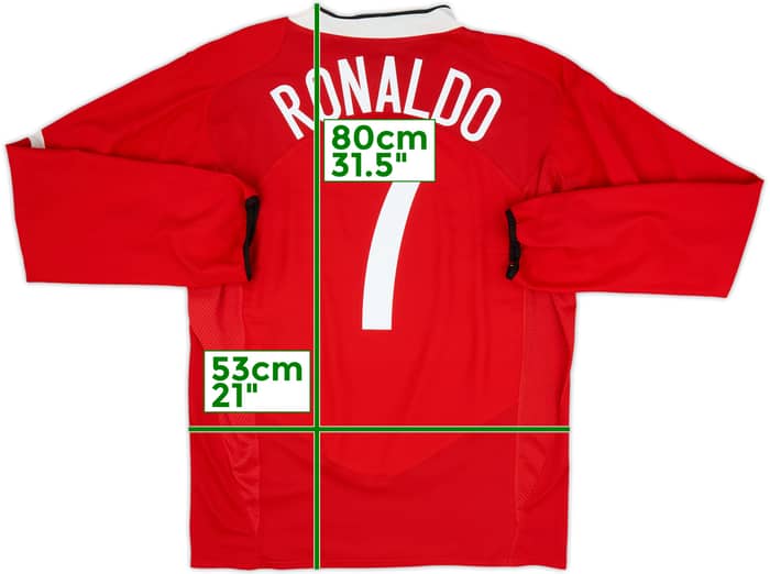 2004-06 Manchester United Home L/S Shirt Ronaldo #7 - 8/10 - (XL)