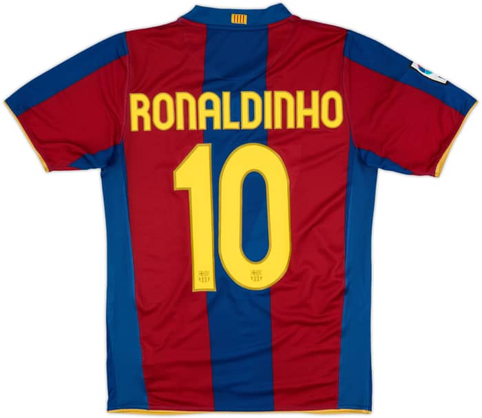 2007-08 Barcelona Home Shirt Ronaldinho #10 - 6/10 - (S)