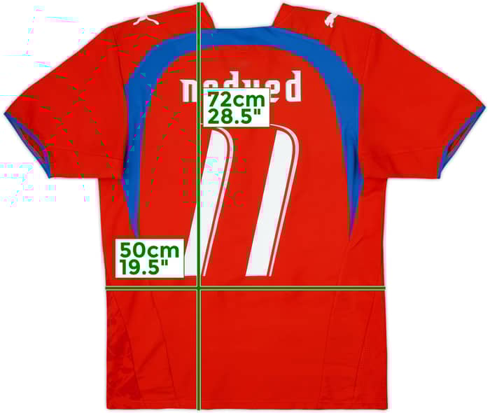 Camiseta de local de la República Checa 2006-08 Nedved #11 - 8/10 - (M)