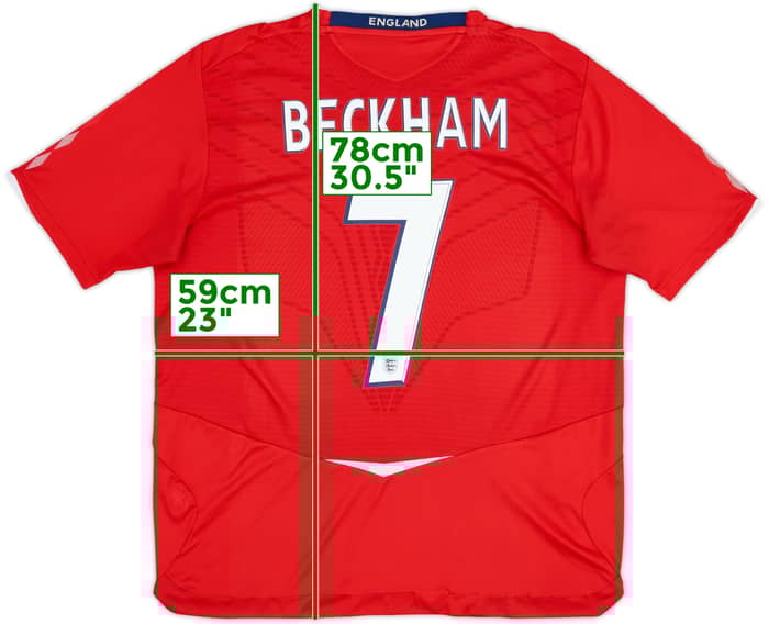 2008-10 England Away Shirt Beckham #7 - 5/10 - (XL)