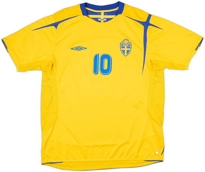 2005-06 Sweden Home Shirt Ibrahimovic #10 - 9/10 - (XL)