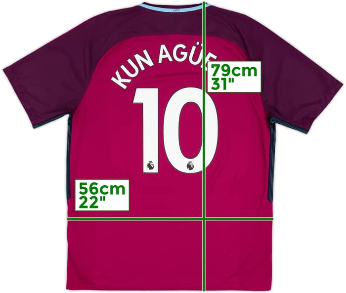 2017-18 Manchester City Away Shirt Kun Aguero #10 - 8/10 - (XL)