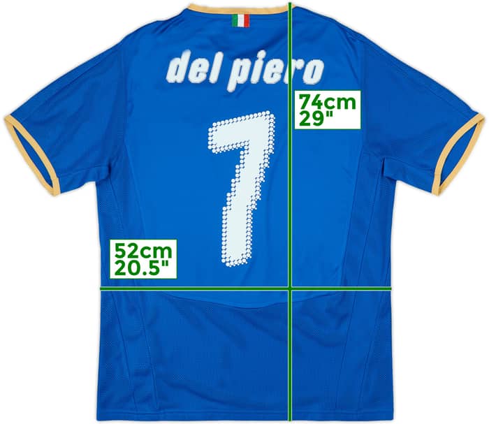 2007-08 Italy Home Shirt Del Piero #7 - 8/10 - (M)