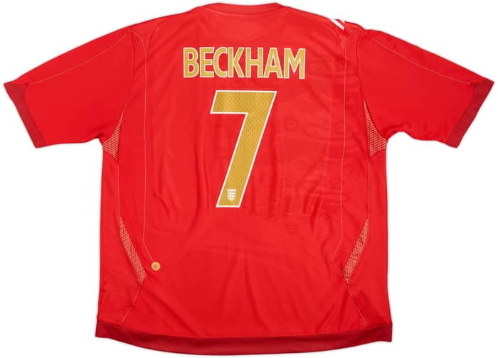 2006-08 England Away Shirt Beckham #7 - 7/10 - (XXL)