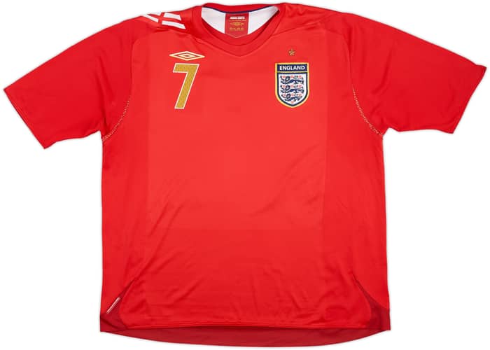 2006-08 England Away Shirt Beckham #7 - 7/10 - (XXL)
