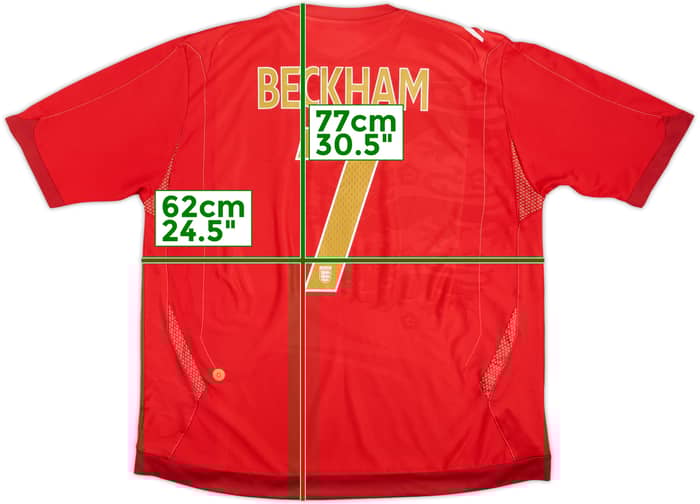 2006-08 England Away Shirt Beckham #7 - 7/10 - (XXL)