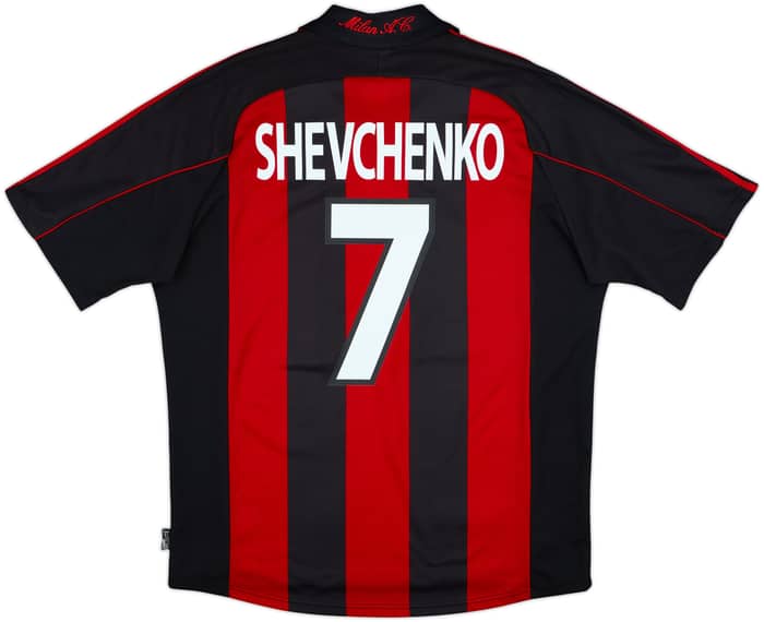 2000-02 AC Milan Home Shirt Shevchenko #7 - 9/10 - (L)