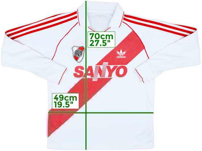 2007 River Plate Retro '1993-94 Home' L/S Shirt - 9/10 - (M)