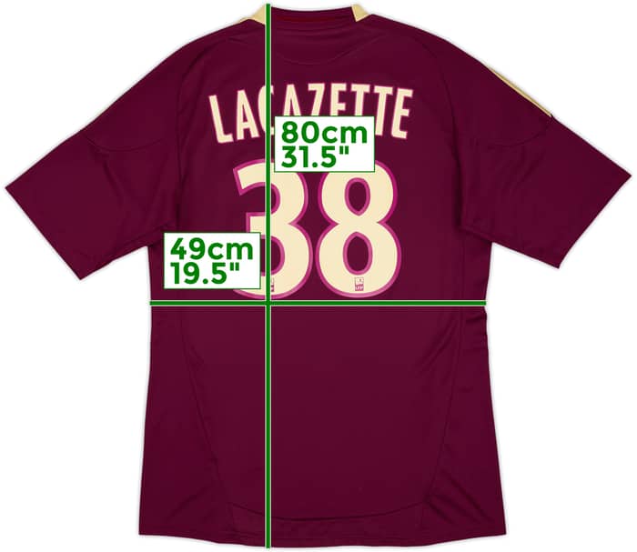 2010-11 Lyon Away Shirt Lacazette #38 - 8/10 - (M)