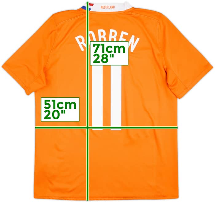 2008-10 Netherlands Home Shirt Robben #11 - 6/10 - (M)