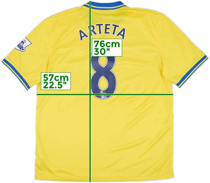 2013-14 Arsenal Away Shirt Arteta #8 - 7/10 - (XL)