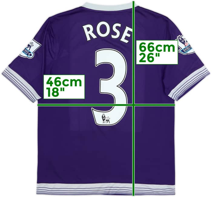 2015-16 Tottenham Third Shirt Rose #3 - 8/10 - (XL.Boys)