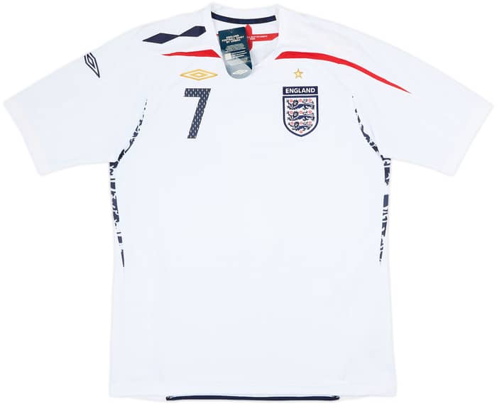 2007-09 England Home Shirt Beckham #7 (L)