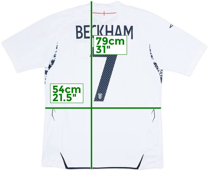 2007-09 England Home Shirt Beckham #7 (L)