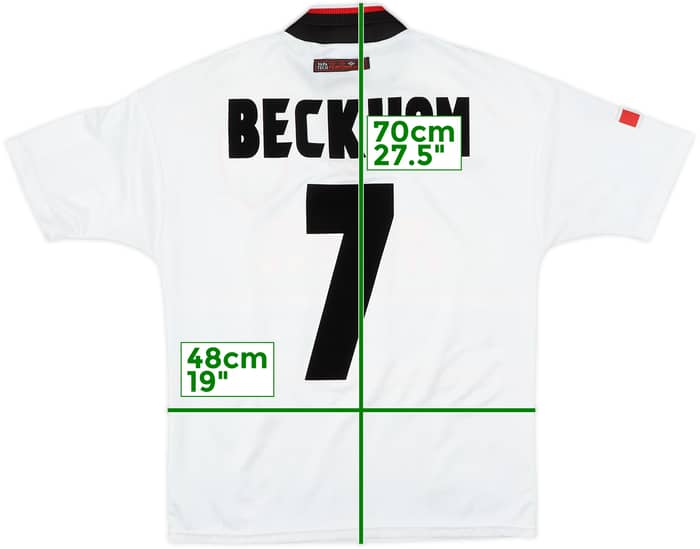 1997-99 Manchester United Away Shirt Beckham #7 - 8/10 - (Y)