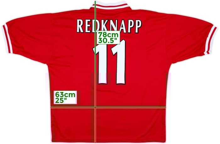 1996-98 Liverpool Home Shirt Redknapp #11 - 9/10 - (XL)