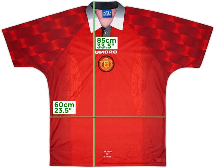 1996-98 Manchester United Player Issue Home Shirt - 9/10 - (XL)