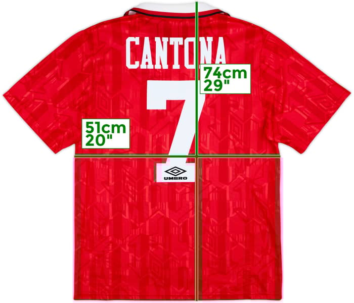 1992-94 Manchester United Home Shirt Cantona #7 - 9/10 - (M)