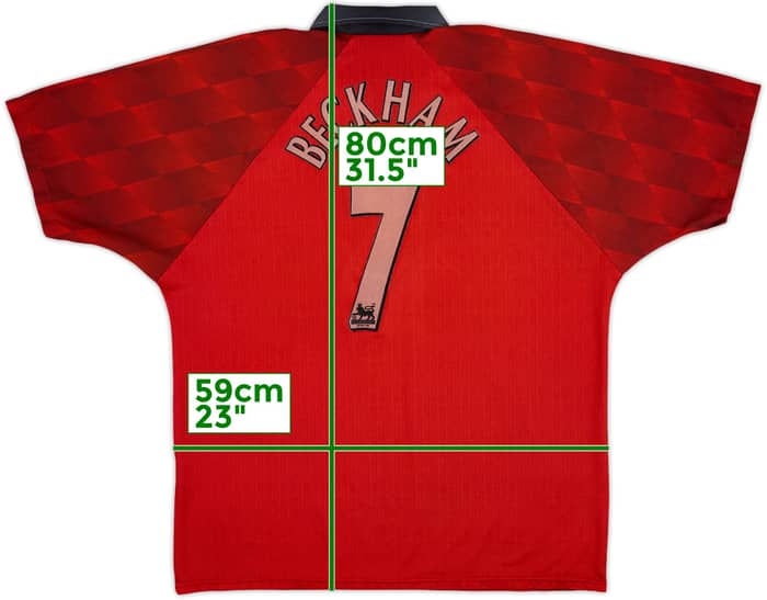 1996-98 Manchester United Home Shirt Beckham #7 - 6/10 - (XL)