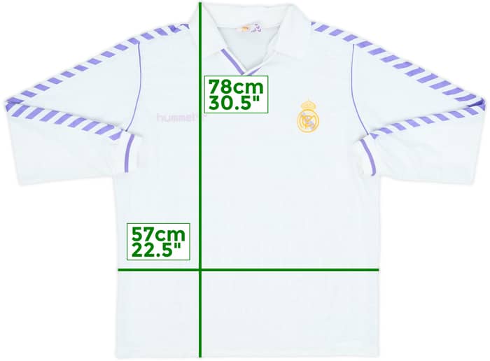 1986-88 Real Madrid Home L/S Shirt - 6/10 - (XL)