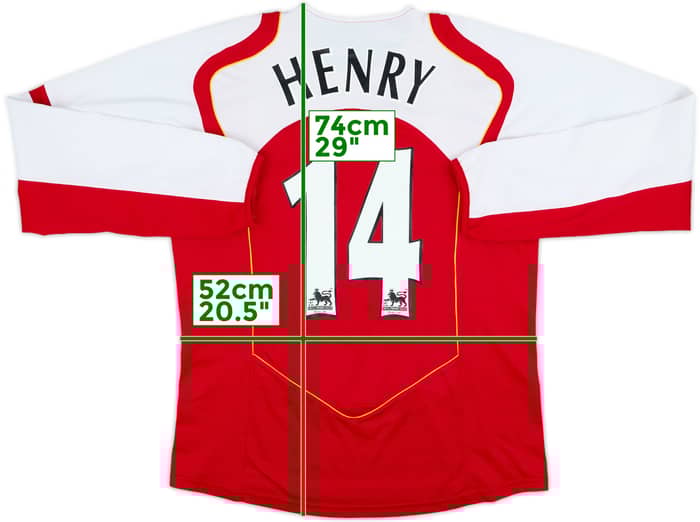 2004-05 Arsenal Home L/S Shirt Henry #14 - 9/10 - (L)