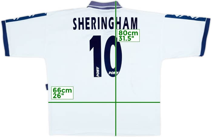 1995-97 Tottenham Home Shirt Sheringham #10 - 7/10 - (XXL)