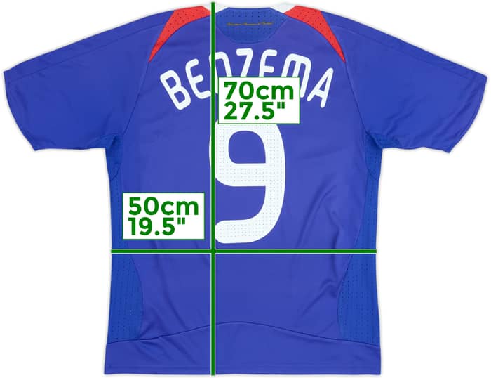 2007-08 France Home Shirt Benzema #9 - 7/10 - (XL.Boys)