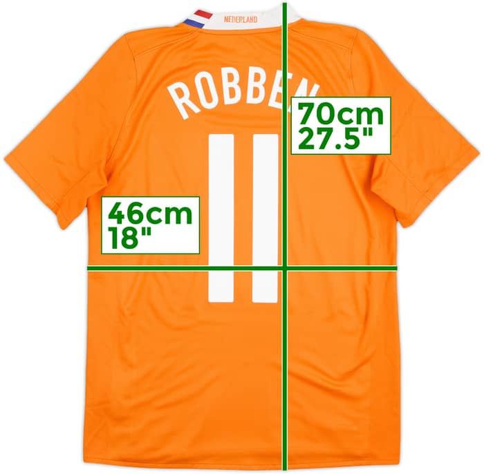 2008-10 Netherlands Home Shirt Robben #11 - 6/10 - (S)