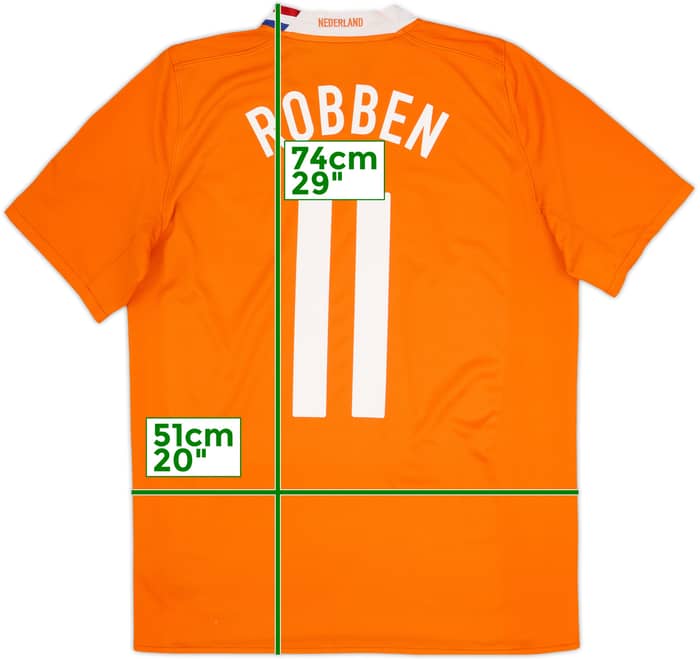 2008-10 Netherlands Home Shirt Robben #11 - 7/10 - (M)