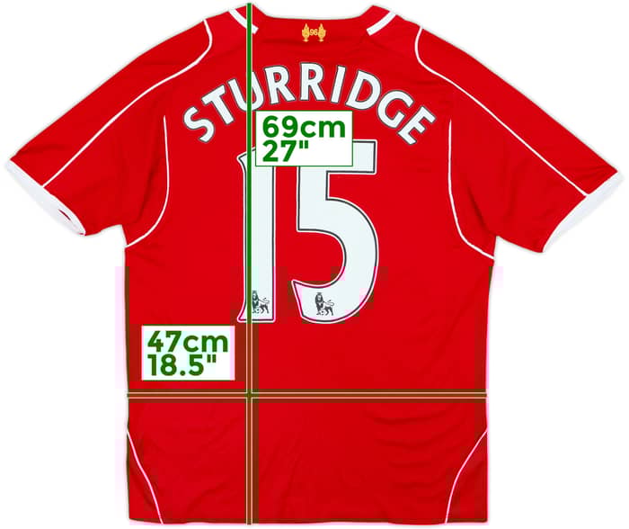 2014-15 Liverpool Home Shirt Sturridge #15 - 7/10 - (M)