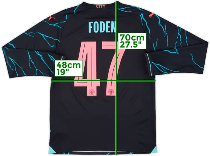 2023-24 Manchester City Third L/S Shirt Foden #47 - 8/10 - (M)