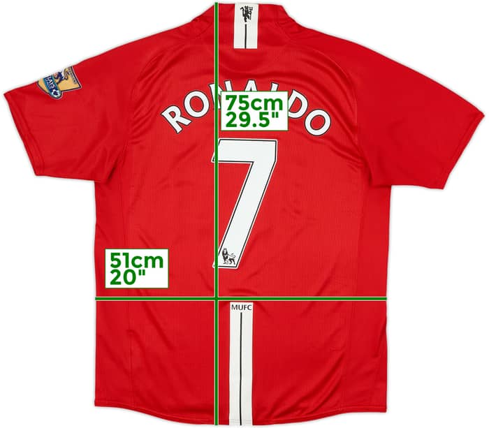 2007-09 Manchester United Home Shirt Ronaldo #7 - 9/10 - (M)