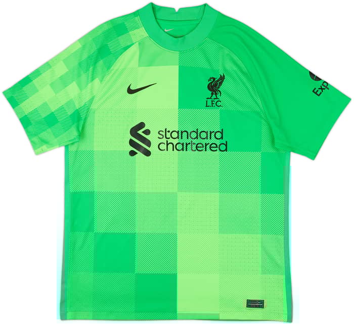 2021-22 Liverpool GK S/S Shirt A.Becker #1 - 8/10 - (L)