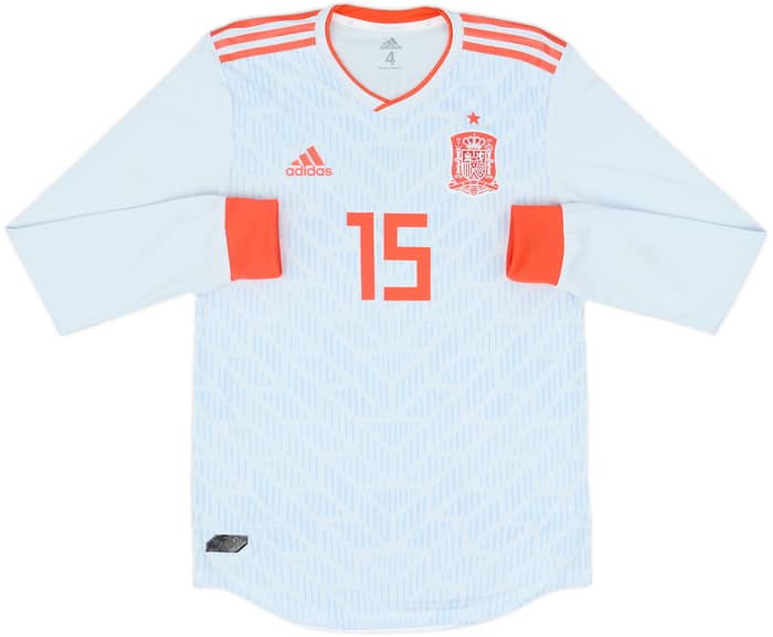 2018-19 Spain Player Issue Away L/S Shirt Ramos #15 - 8/10 - (S)