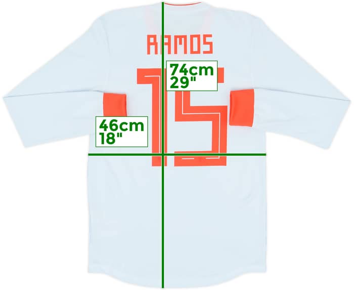 2018-19 Spain Player Issue Away L/S Shirt Ramos #15 - 8/10 - (S)