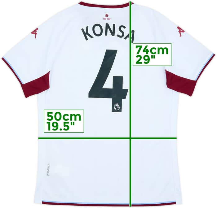 Camiseta de visitante del Aston Villa 2021-22 Konsa #4 (Mujeres 3XL)