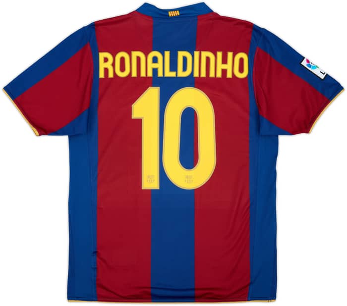 2007-08 Barcelona Home Shirt Ronaldinho #10 - 8/10 - (M)